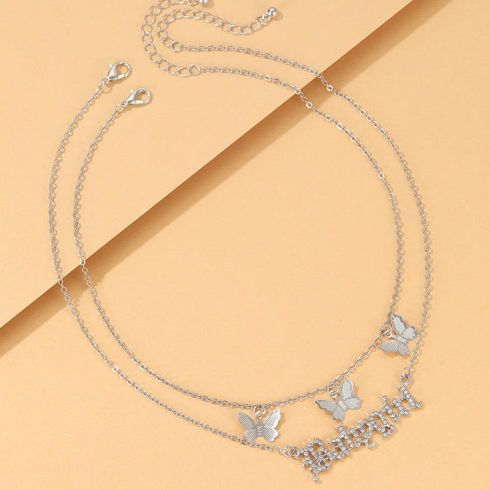 Wholesale personalized simple multi-layer Butterfly Necklace JDC-NE-YiD001 necklaces 宜达 Wholesale Jewelry JoyasDeChina Joyas De China