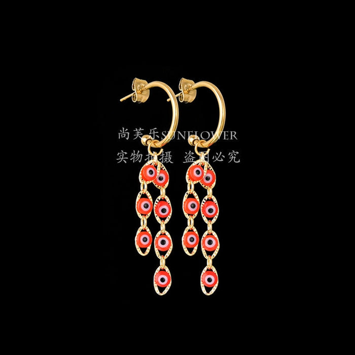 Wholesale personalized versatile 14K Gold Vintage Earrings JDC-ES-RXSFL011 Earrings 尚芙乐 SE402-hong Wholesale Jewelry JoyasDeChina Joyas De China