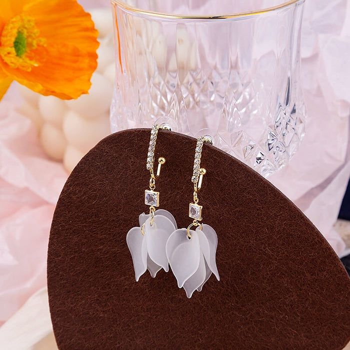 Wholesale petal asymmetric S925 silver needle Earrings JDC-ES-GSMDD029 Earrings 萌豆豆 Wholesale Jewelry JoyasDeChina Joyas De China