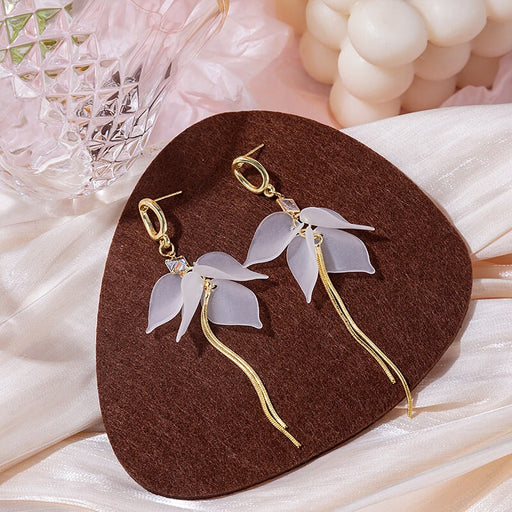 Wholesale petal asymmetric S925 silver needle Earrings JDC-ES-GSMDD029 Earrings 萌豆豆 Wholesale Jewelry JoyasDeChina Joyas De China