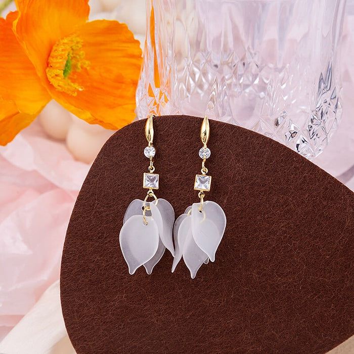 Wholesale petal asymmetric S925 silver needle Earrings JDC-ES-GSMDD029 Earrings 萌豆豆 Wholesale Jewelry JoyasDeChina Joyas De China