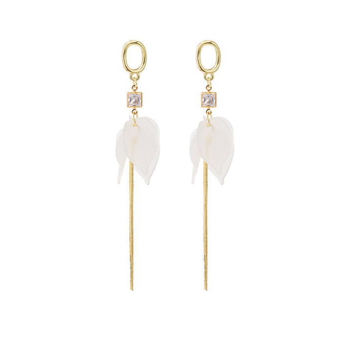 Wholesale petal asymmetric S925 silver needle Earrings JDC-ES-GSMDD029 Earrings 萌豆豆 E3124/ Wholesale Jewelry JoyasDeChina Joyas De China