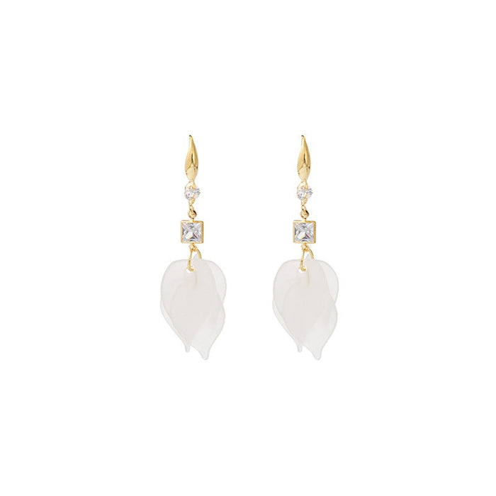 Wholesale petal asymmetric S925 silver needle Earrings JDC-ES-GSMDD029 Earrings 萌豆豆 E3125/ Wholesale Jewelry JoyasDeChina Joyas De China