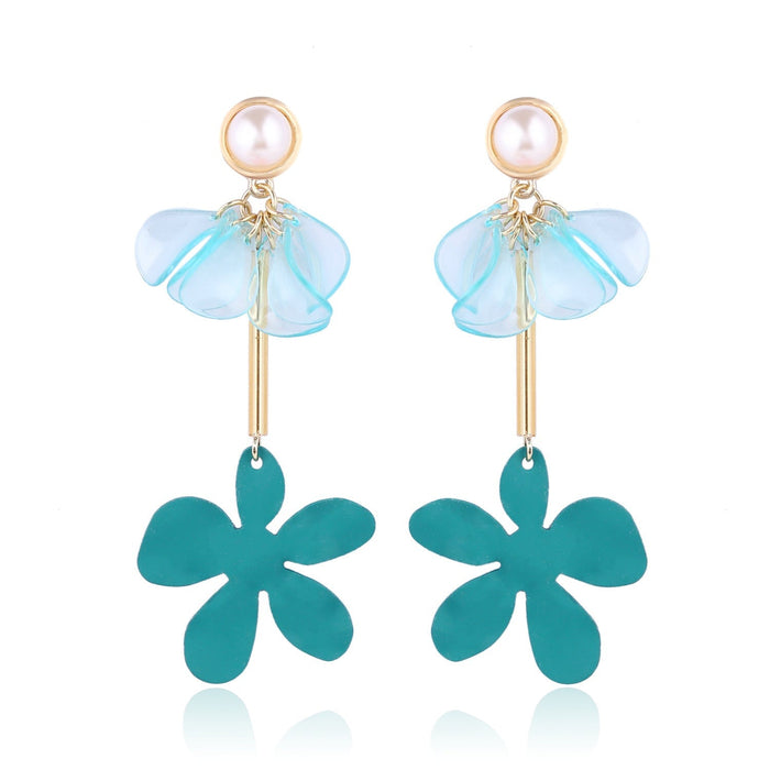 Wholesale petal flower tassel alloy earrings JDC-ES-ManY012 Earrings 满溢 14 Wholesale Jewelry JoyasDeChina Joyas De China
