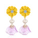 Wholesale petal flower tassel alloy earrings JDC-ES-ManY012 Earrings 满溢 Wholesale Jewelry JoyasDeChina Joyas De China