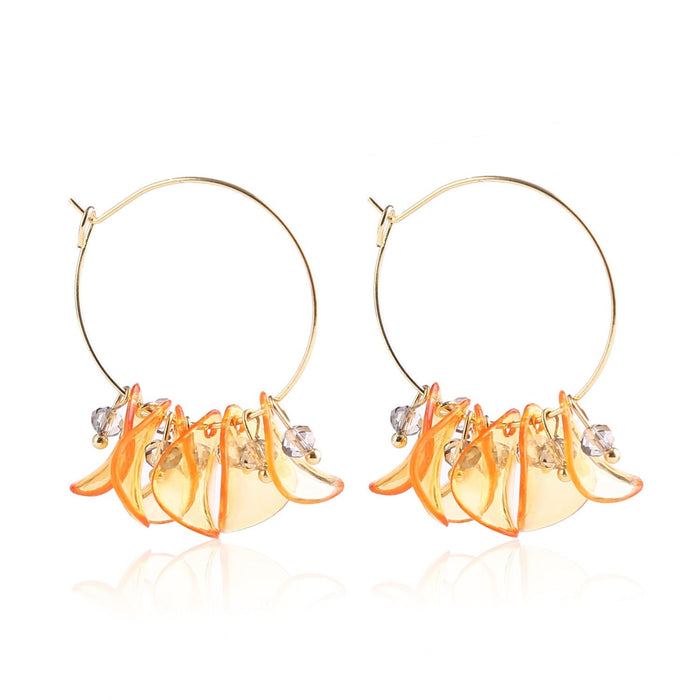 Wholesale petal flower tassel alloy earrings JDC-ES-ManY012 Earrings 满溢 8 Wholesale Jewelry JoyasDeChina Joyas De China