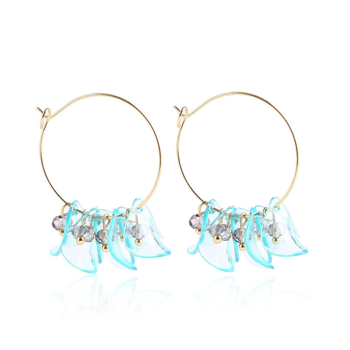 Wholesale petal flower tassel alloy earrings JDC-ES-ManY012 Earrings 满溢 Wholesale Jewelry JoyasDeChina Joyas De China