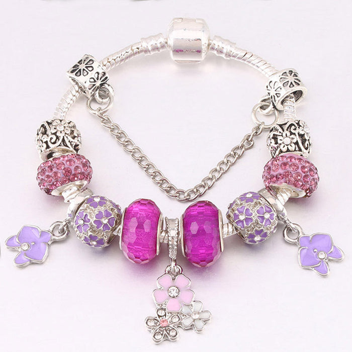 Wholesale Phalaenopsis Alloy Bracelet JDC-BT-XingL017 Bracelet 星銮 Purple 16cm Wholesale Jewelry JoyasDeChina Joyas De China