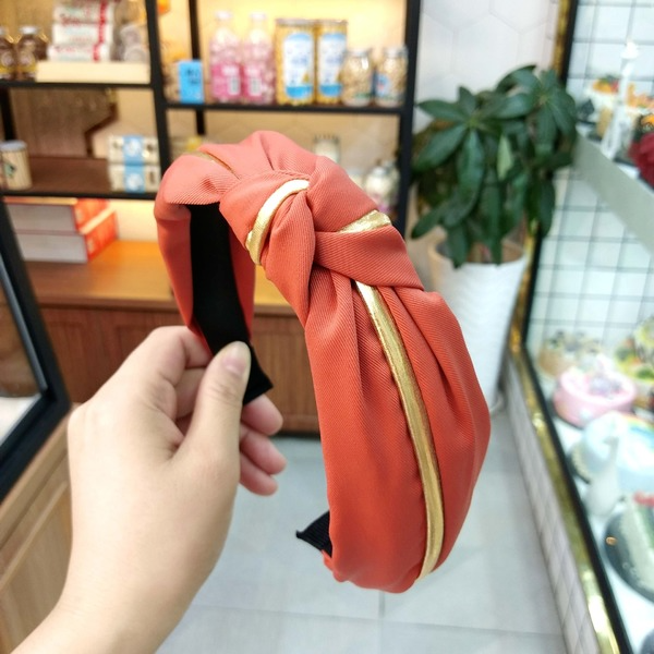 Bulk Jewelry Wholesale Phnom Penh Knotted Broad Edge Pure Color Fabric Headband JDC-HD-O115 Wholesale factory from China YIWU China