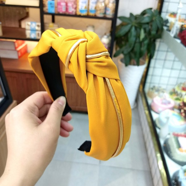 Bulk Jewelry Wholesale Phnom Penh Knotted Broad Edge Pure Color Fabric Headband JDC-HD-O115 Wholesale factory from China YIWU China