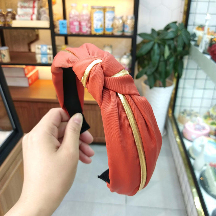 Bulk Jewelry Wholesale Phnom Penh Knotted Broad Edge Pure Color Fabric Headband JDC-HD-O115 Wholesale factory from China YIWU China