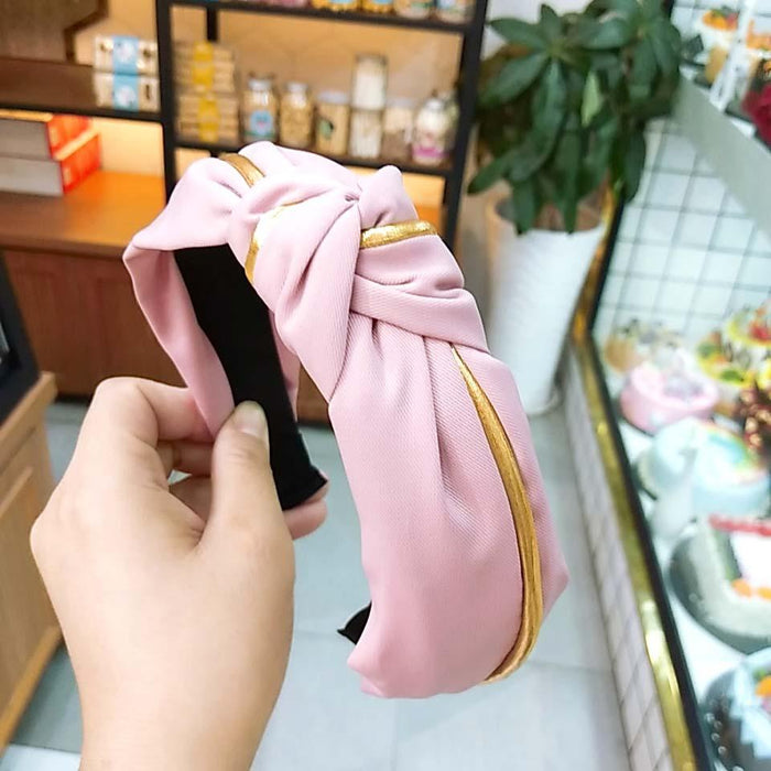 Bulk Jewelry Wholesale Phnom Penh Knotted Broad Edge Pure Color Fabric Headband JDC-HD-O115 Wholesale factory from China YIWU China
