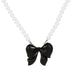 Wholesale Pink Bow Pearl Alloy Necklace JDC-NE-A106 Necklaces 妙雅 01black9684 Wholesale Jewelry JoyasDeChina Joyas De China