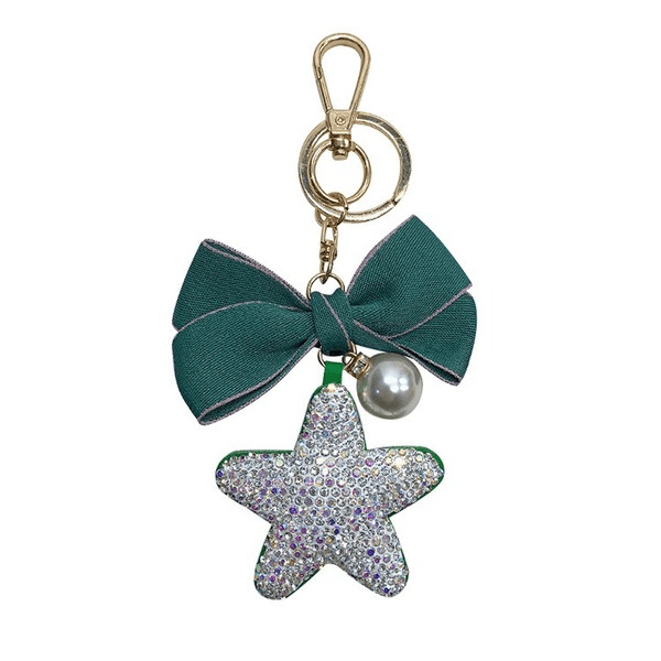 Wholesale pink bow pentagram keychain with Rhinestones JDC-KC-LX045 Keychains 恋希 Wholesale Jewelry JoyasDeChina Joyas De China