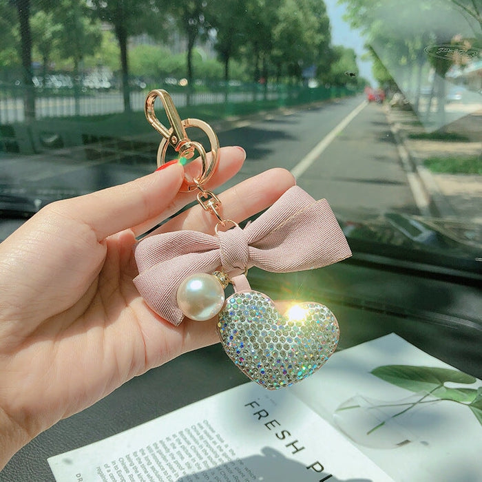 Wholesale pink bow pentagram keychain with Rhinestones JDC-KC-LX045 Keychains 恋希 Love pink Wholesale Jewelry JoyasDeChina Joyas De China