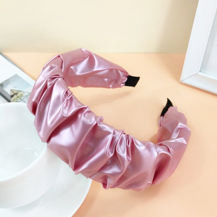 Wholesale pink bright leather hairband JDC-HD-O361 Headband 潮炫 Pink Wholesale Jewelry JoyasDeChina Joyas De China