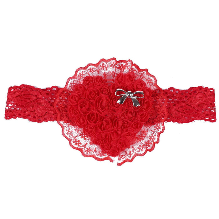 Wholesale pink fabric kids love lace elastic headband JDC-HD-GSQN033 Headband 丘诺 Red Wholesale Jewelry JoyasDeChina Joyas De China