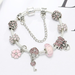 Wholesale Pink Flower Alloy Bracelet JDC-BT-XingL013 Bracelet 星銮 Wholesale Jewelry JoyasDeChina Joyas De China