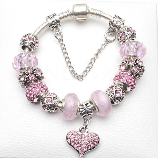 Wholesale Pink Heart Alloy Bracelet JDC-BT-XingL020 Bracelet 星銮 Wholesale Jewelry JoyasDeChina Joyas De China