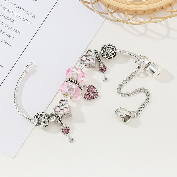 wholesale pink heart alloy bracelet women JDC-BT-XingL014 Bracelet 星銮 Wholesale Jewelry JoyasDeChina Joyas De China