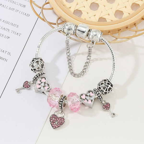 wholesale pink heart alloy bracelet women JDC-BT-XingL014 Bracelet 星銮 Wholesale Jewelry JoyasDeChina Joyas De China