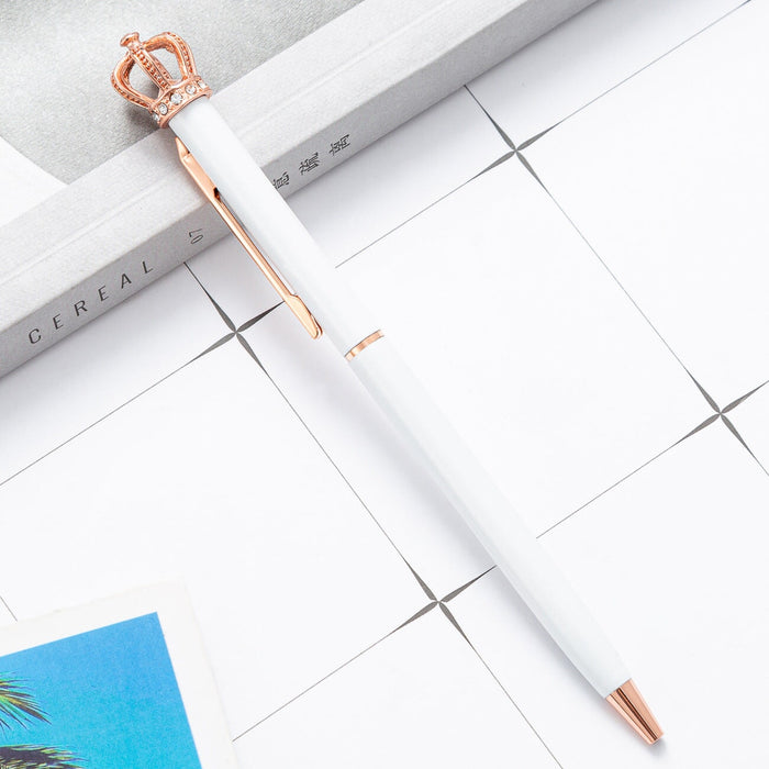 Wholesale pink metal crown ballpoint pen JDC-BP-Huah008 Ballpoint Pen 华豪 Delia color 1 Wholesale Jewelry JoyasDeChina Joyas De China