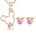 Wholesale Pink Necklace Earring Set JDC-NE-XingL029 Necklaces 星銮 NC03 Wholesale Jewelry JoyasDeChina Joyas De China