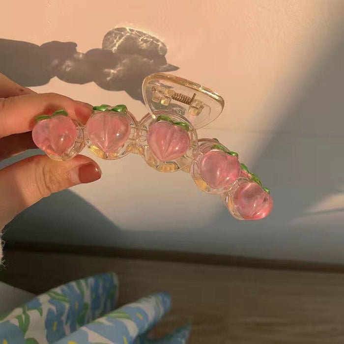 Wholesale pink peach grab clip JDC-HC-BL002 Hair Clips 冰澜 transparent Wholesale Jewelry JoyasDeChina Joyas De China