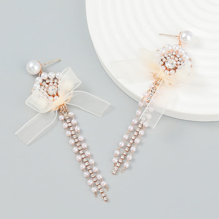 Wholesale pink pearl tassel earrings JDC-ES-JL928 Earrings 氿乐 Wholesale Jewelry JoyasDeChina Joyas De China