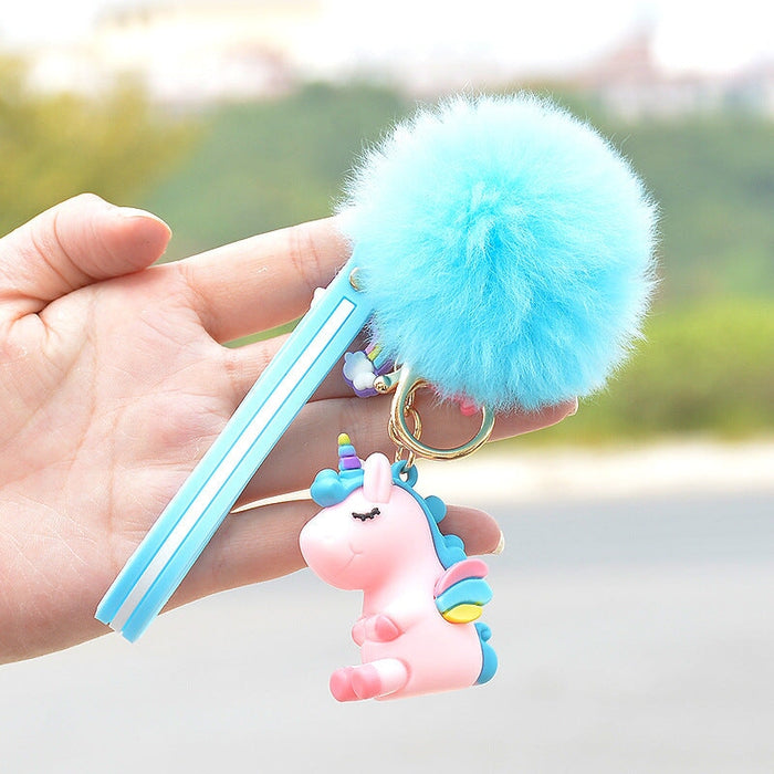 Wholesale Pink Plush Cartoon keychain JDC-KC-FeiRun040 Keychains 飞润 3 Wholesale Jewelry JoyasDeChina Joyas De China