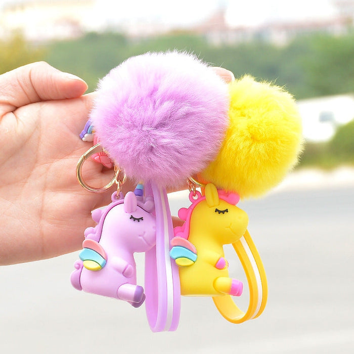 Wholesale Pink Plush Cartoon keychain JDC-KC-FeiRun040 Keychains 飞润 Wholesale Jewelry JoyasDeChina Joyas De China