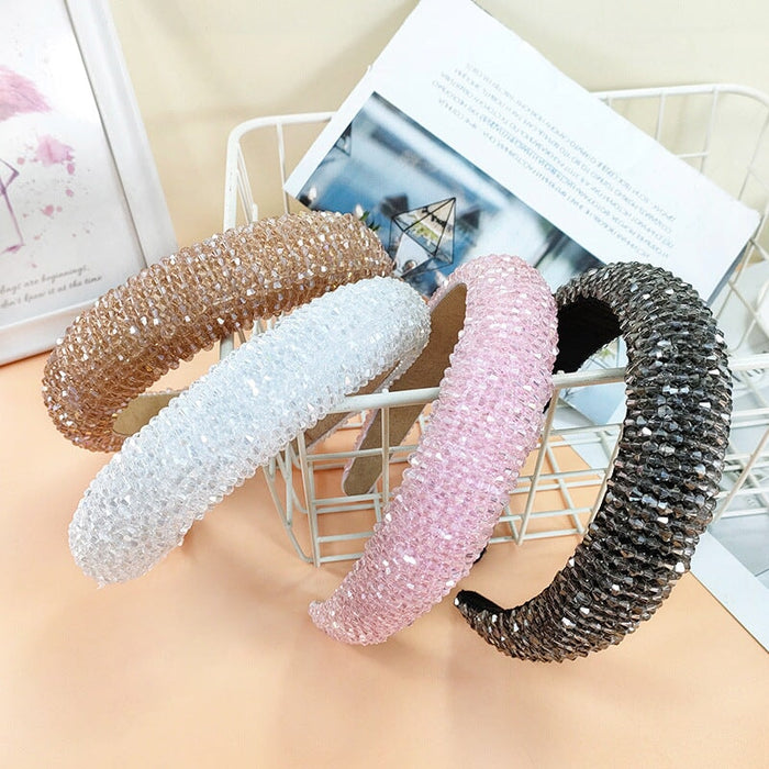 Wholesale Pink Rhinestone hair hoop JDC-HD-O358 Headband 潮炫 Wholesale Jewelry JoyasDeChina Joyas De China