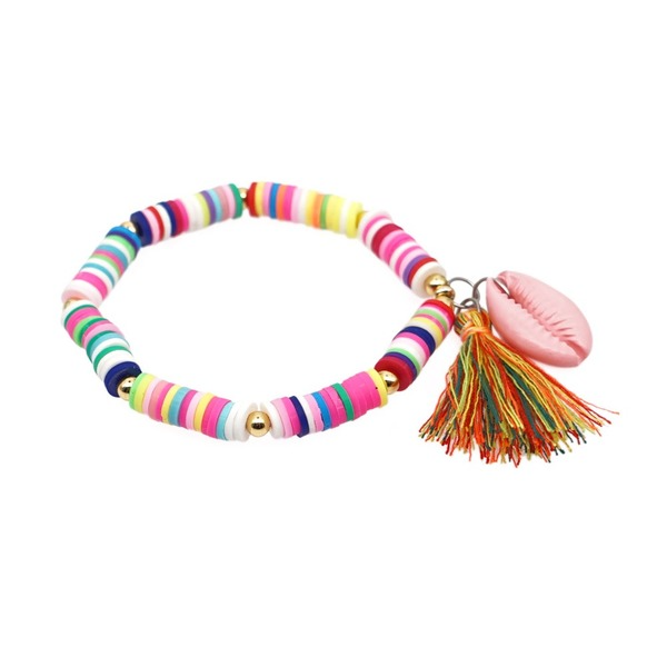 Bulk Jewelry Wholesale pink soft pottery natural shell tassel bracelet JDC-gbh373 Wholesale factory from China YIWU China