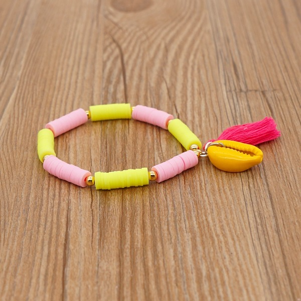 Bulk Jewelry Wholesale pink soft pottery natural shell tassel bracelet JDC-gbh373 Wholesale factory from China YIWU China