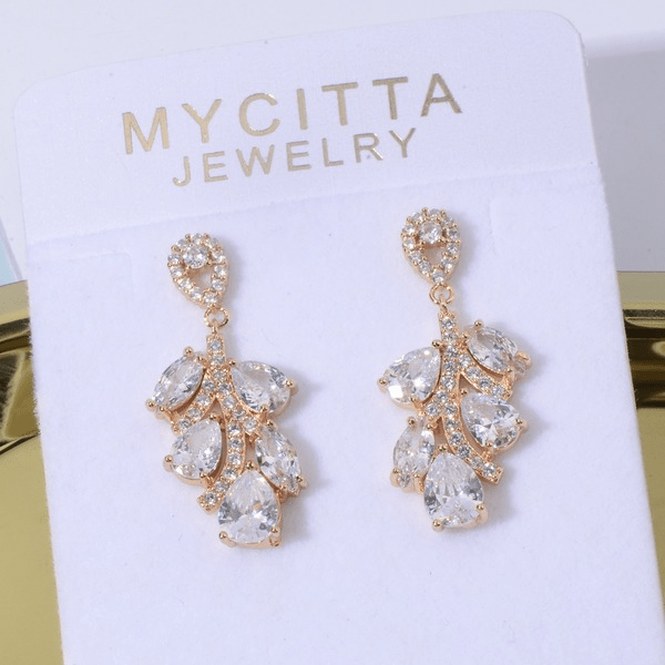 Wholesale pink zircon earrings JDC-ES-Mix011 Earrings 迷茜 Wholesale Jewelry JoyasDeChina Joyas De China