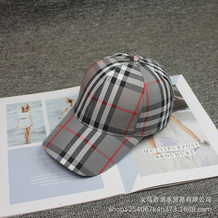 Wholesale Plaid Cotton Baseball Hat JDC-FH-Hanc010 Fashionhat 涵承 grey adjustable Wholesale Jewelry JoyasDeChina Joyas De China