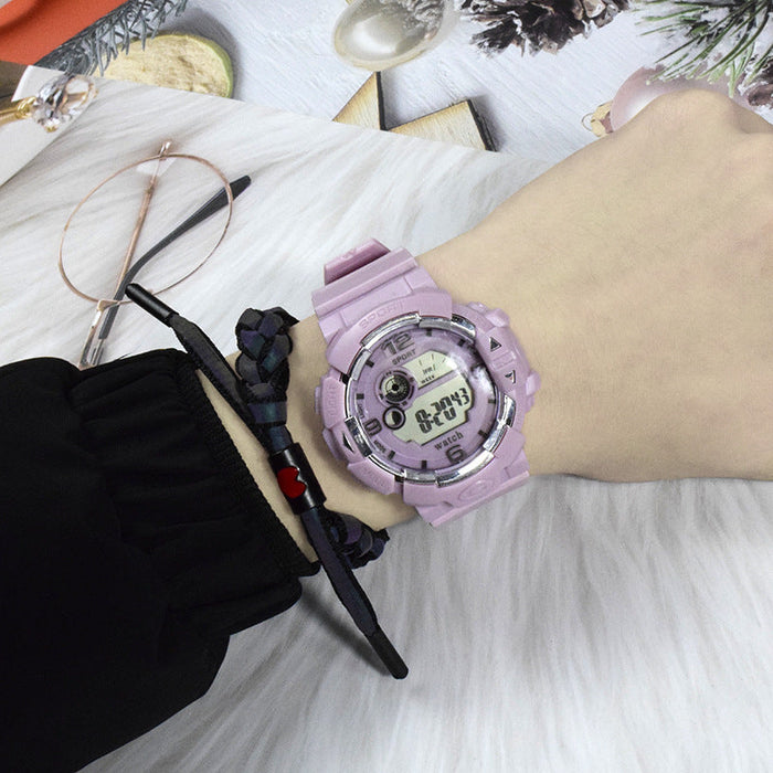 Wholesale Plastic Case Plastic Mirror Stainless Steel LCD Watch JDC-WH-Jinj028 Watch 金嘉 light purple Wholesale Jewelry JoyasDeChina Joyas De China