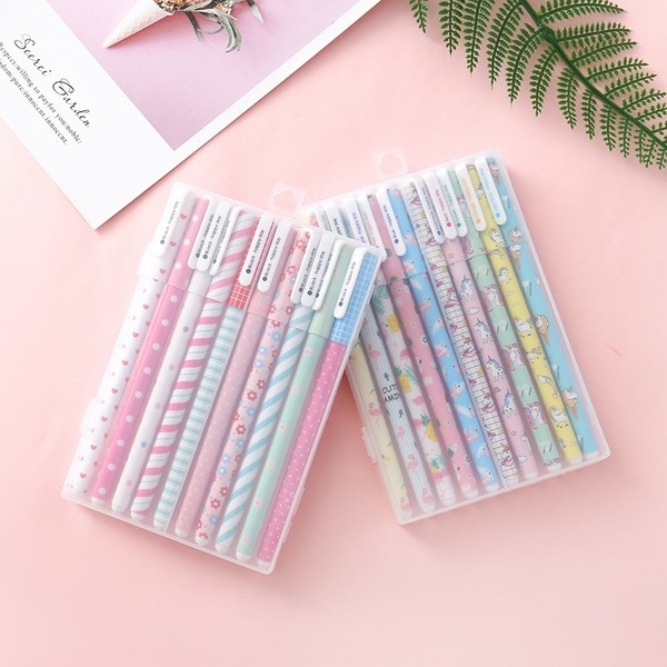 Bulk Jewelry Wholesale plastic lovely floral water color neutral ballpoint pen 10 pack JDC-BP-GS015 Wholesale factory from China YIWU China