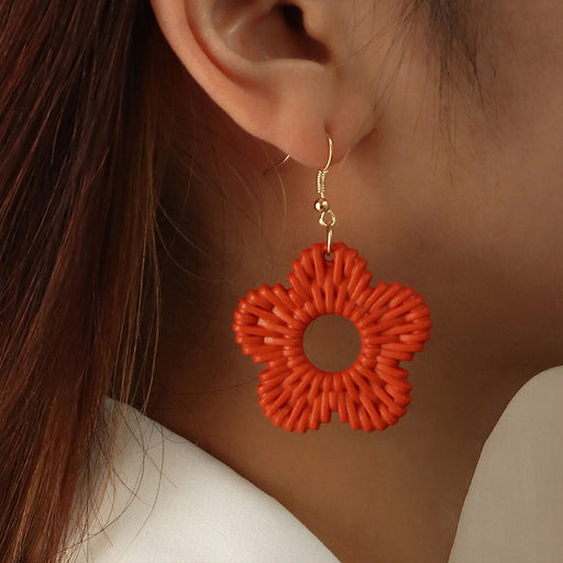 Wholesale Plastic Resin Flower Earrings JDC-ES-NZ096 Earrings 奈珠 Wholesale Jewelry JoyasDeChina Joyas De China