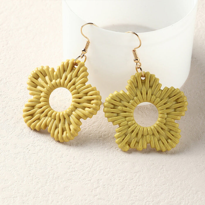 Wholesale Plastic Resin Flower Earrings JDC-ES-NZ096 Earrings 奈珠 Wholesale Jewelry JoyasDeChina Joyas De China