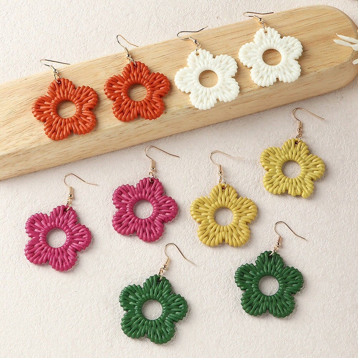 Wholesale Plastic Resin Flower Earrings JDC-ES-NZ096 Earrings 奈珠 Wholesale Jewelry JoyasDeChina Joyas De China