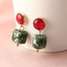 Wholesale Plastic Resin Green Stone Earrings JDC-ES-NZ095 Earrings 奈珠 Wholesale Jewelry JoyasDeChina Joyas De China