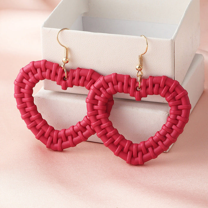 Wholesale Plastic Resin Heart Earrings JDC-ES-NZ094 Earrings 奈珠 Wholesale Jewelry JoyasDeChina Joyas De China