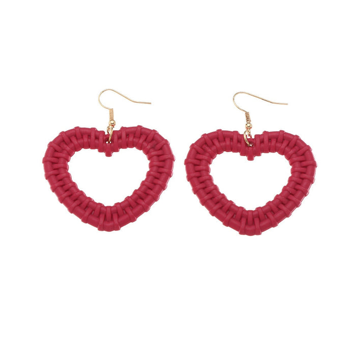 Wholesale Plastic Resin Heart Earrings JDC-ES-NZ094 Earrings 奈珠 Wholesale Jewelry JoyasDeChina Joyas De China