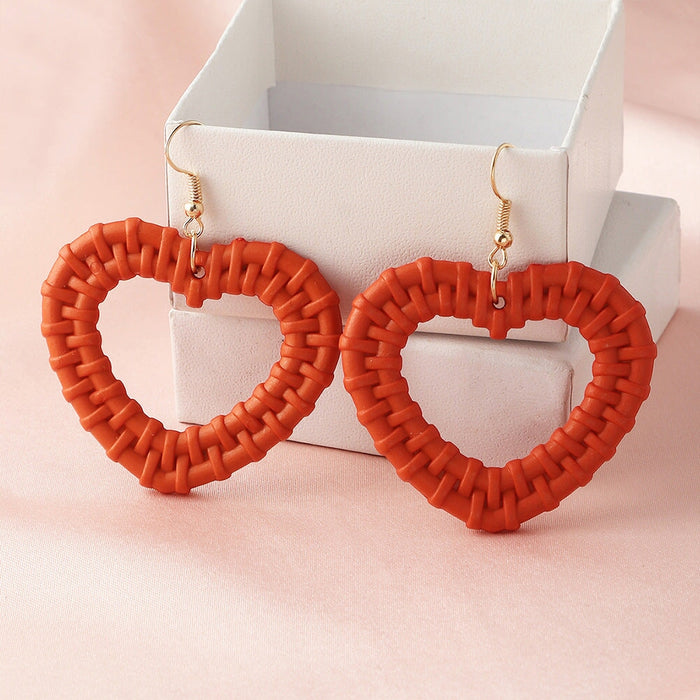 Wholesale Plastic Resin Heart Earrings JDC-ES-NZ094 Earrings 奈珠 Wholesale Jewelry JoyasDeChina Joyas De China