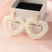 Wholesale Plastic Resin Heart Earrings JDC-ES-NZ094 Earrings 奈珠 EZ4091baise Wholesale Jewelry JoyasDeChina Joyas De China