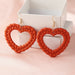 Wholesale Plastic Resin Heart Earrings JDC-ES-NZ094 Earrings 奈珠 EZ4091juse Wholesale Jewelry JoyasDeChina Joyas De China