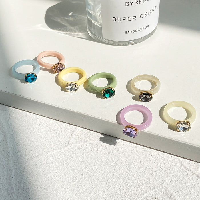 Wholesale Plastic Resin Rhinestone Rings JDC-RS-F103 Rings 韩之尚 Wholesale Jewelry JoyasDeChina Joyas De China