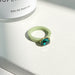Wholesale Plastic Resin Rhinestone Rings JDC-RS-F103 Rings 韩之尚 green / Wholesale Jewelry JoyasDeChina Joyas De China
