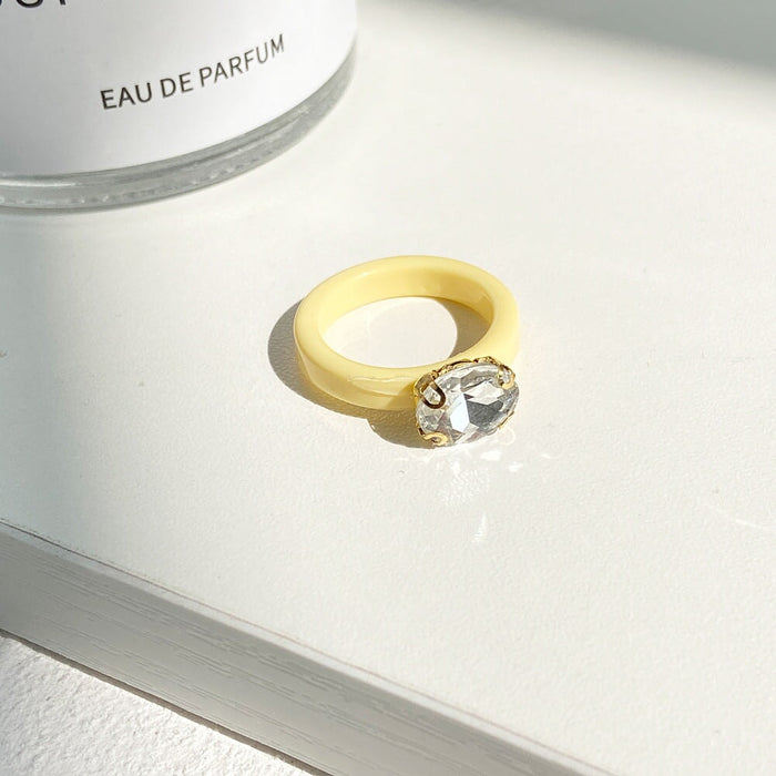 Wholesale Plastic Resin Rhinestone Rings JDC-RS-F103 Rings 韩之尚 yellow / Wholesale Jewelry JoyasDeChina Joyas De China